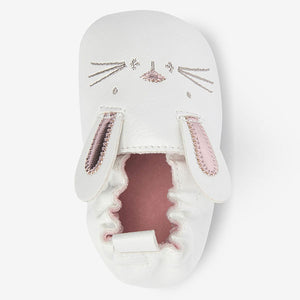 White Bunny Slip-On Baby Shoes (0-18mths) - Allsport