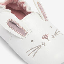 Load image into Gallery viewer, White Bunny Slip-On Baby Shoes (0-18mths) - Allsport

