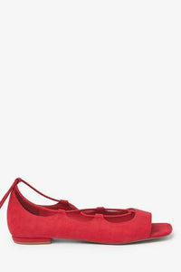 Red Ankle Wrap Peep Toe Shoes - Allsport