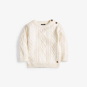 Cable Knit Crew Jumper (3mths-5yrs) - Allsport
