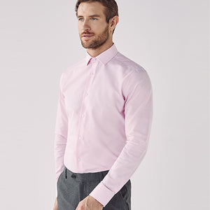 Blue/Pink Slim Fit Single Cuff Shirts 2 Pack - Allsport