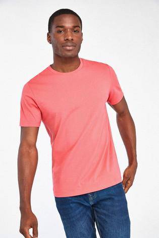 Hot Pink (Bright Pink) Crew Neck Regular Fit T-Shirt - Allsport