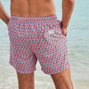 Coral Pink Flamingo Print Swim Shorts - Allsport