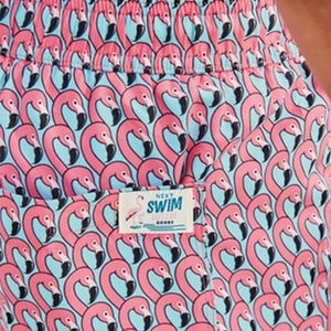 Coral Pink Flamingo Print Swim Shorts - Allsport