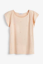 Load image into Gallery viewer, Apricot Washed Flower Embroidered T-Shirt - Allsport
