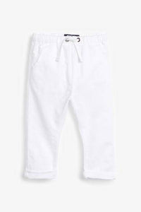 Linen White Blend Trousers - Allsport