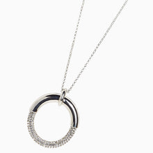 Load image into Gallery viewer, Silver Tone Sparkle Ring Long Pendant Necklace - Allsport
