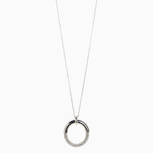 Load image into Gallery viewer, Silver Tone Sparkle Ring Long Pendant Necklace - Allsport
