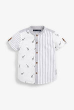 Load image into Gallery viewer, White Short Sleeve Giraffe Print Stripe Shirt - Allsport
