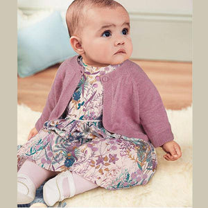 Lilac Floral Prom Dress And Cardigan Set (0mths-18mths) - Allsport