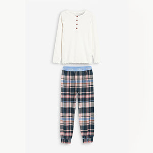 2 Pack Woven Bottom Cuffed Pyjamas (3-12yrs) - Allsport