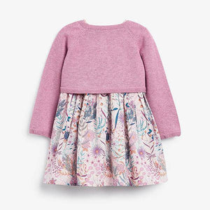 Lilac Floral Prom Dress And Cardigan Set (0mths-18mths) - Allsport