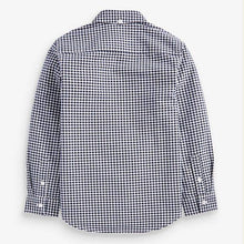 Load image into Gallery viewer, Navy Gingham Long Sleeve Oxford Shirt (3-12yrs) - Allsport
