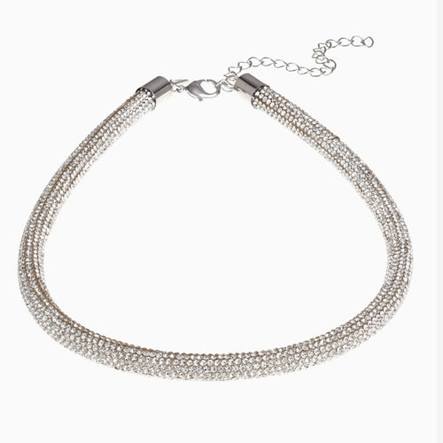 Silver Stone Sparkle Tube Necklace - Allsport