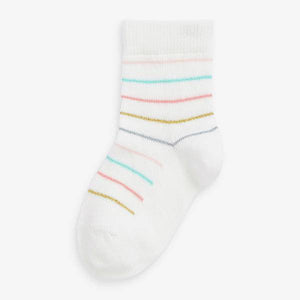 Multi 7 Pack Pretty Spot Stripe Socks - Allsport