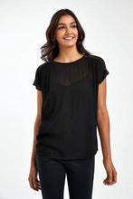 Load image into Gallery viewer, 996352 FRILL TOP EMB BLACK 6 SS TOPS - Allsport
