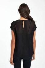 Load image into Gallery viewer, 996352 FRILL TOP EMB BLACK 6 SS TOPS - Allsport
