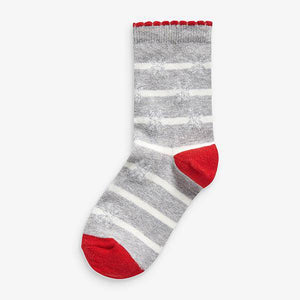 Red 5 Pack Penguin Ankle Socks - Allsport