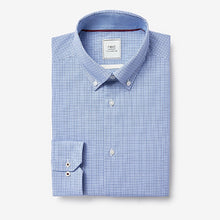 Load image into Gallery viewer, Blue Stripe and Check Slim Fit Single Shirts 3 Pack
