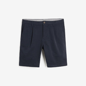 Navy Smart Slim Fit Stretch Chino Shorts - Allsport