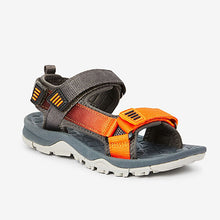 Load image into Gallery viewer, Grey/Orange Strap Touch Fastening Trekker Sandals (Older Boys)
