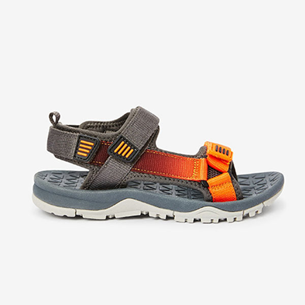 Grey/Orange Strap Touch Fastening Trekker Sandals (Older Boys)
