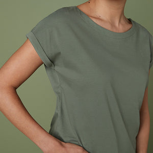 Khaki Cap Sleeve T-Shirt - Allsport