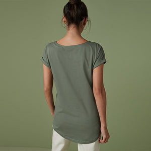 Khaki Cap Sleeve T-Shirt - Allsport