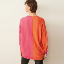 Load image into Gallery viewer, Orange/Pink Cosy Longline Jumper - Allsport
