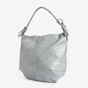 Grey Knot Handle Casual Shoulder Handbag