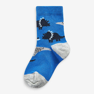 Blue Dino 7 Pack Cotton Rich Socks