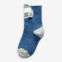 Load image into Gallery viewer, Blue Transport 7 Pack Cotton Rich Socks
