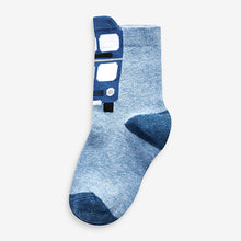 Load image into Gallery viewer, Blue Transport 7 Pack Cotton Rich Socks
