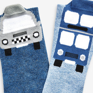 Blue Transport 7 Pack Cotton Rich Socks