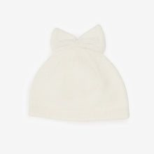 Load image into Gallery viewer, Cream Velvet Bow Baby Hat (0mths-3mths) - Allsport
