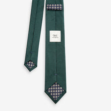 Load image into Gallery viewer, Green Geometric Tie And Pocket Square Set
