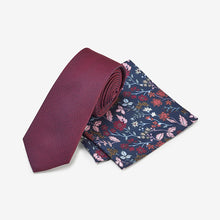 Load image into Gallery viewer, Burgundy Red Tie And Pocket Square Set - Allsport
