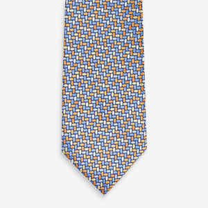 Blue Geometric Regular Tie - Allsport