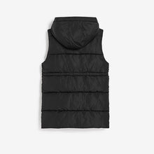 Load image into Gallery viewer, Black Shower Resistant Hooded Gilet (3-9yrs)
