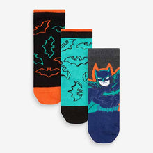 Load image into Gallery viewer, Batman Black /Orange 3 Pack Cotton Rich Socks (Younger Boys)
