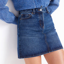Load image into Gallery viewer, Dark Blue Denim Mini Skirt
