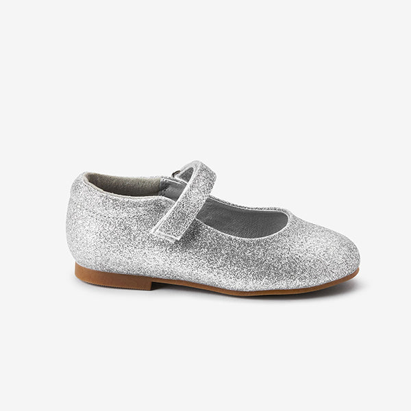 Silver Glitter Mary Jane Occasion Shoes (Younger Girl)