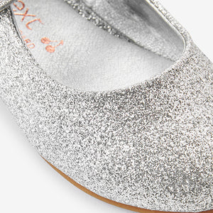 Silver Glitter Mary Jane Occasion Shoes (Younger Girl)