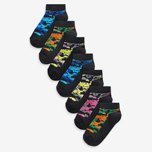 Load image into Gallery viewer, Orange/Green/Blue Camouflage 7 Pack Cotton Rich Trainer Socks (Older Boys)
