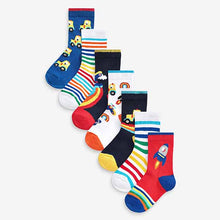 Load image into Gallery viewer, 7 Pack Bright Transport Cotton Rich Socks
