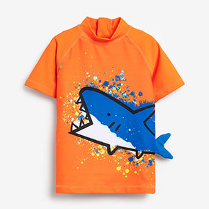 Orange Shark 2 Piece Rash Vest And Shorts Set (3mths-5yrs)