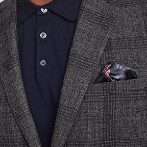 Grey Check Slim Fit Suit: Jacket