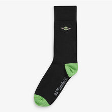 Load image into Gallery viewer, Black socks embrodery 4 pack
