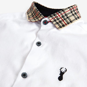 White Shirt With Check Collar (3-12yrs)