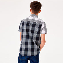 Load image into Gallery viewer, Black and White Short Sleeve Check Shirt (3-12yrs)
